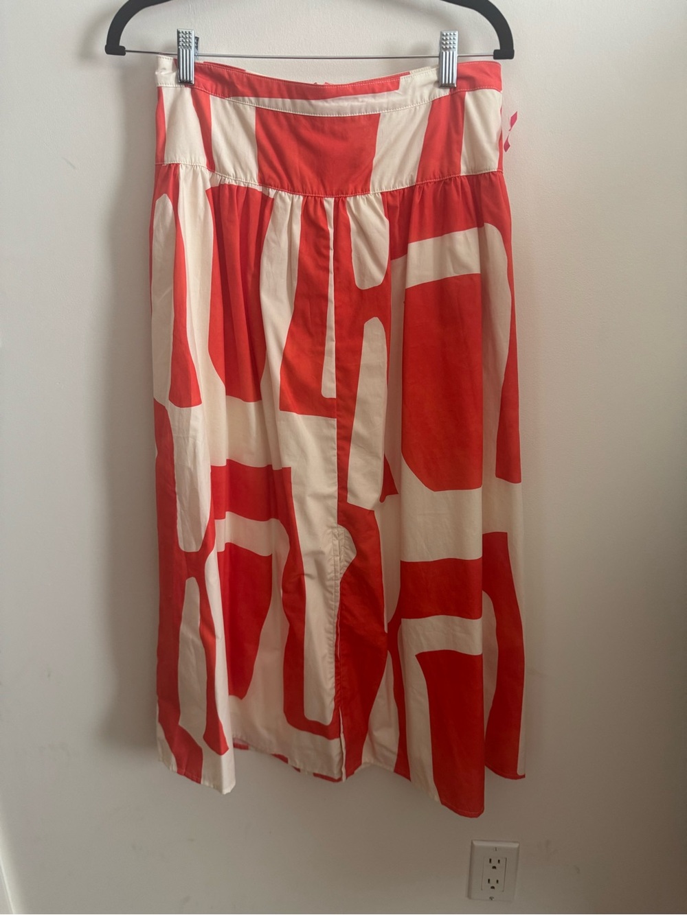 Banana Republic NWT Orange Cream Abstract Print Crop Top Maxi Skirt set M 6 - Picture 2 of 7